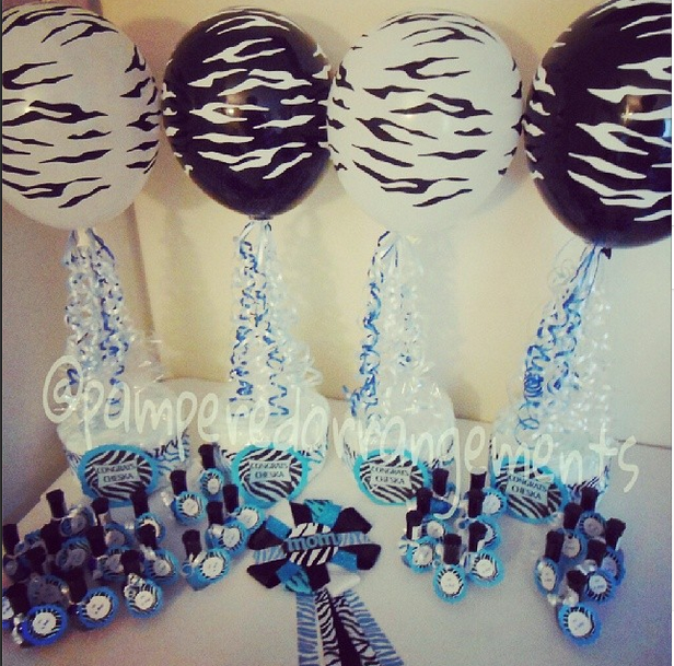 Blue Zebra Baby Shower Theme